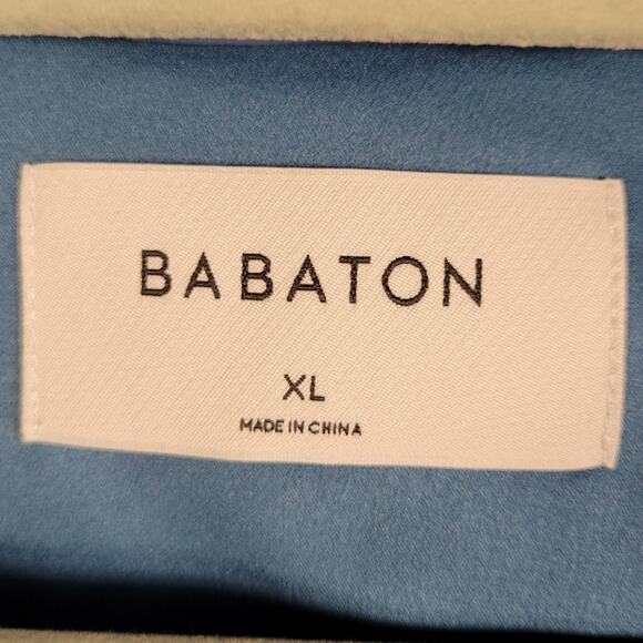 Babaton Pelli Faux Leather Shirt Jacket Blue XL Button Front Long Sleeve - Picture 4 of 12